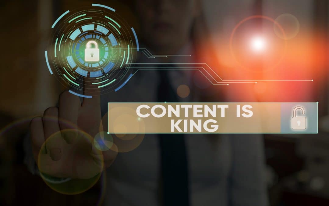 Writing note showing Content Is King
